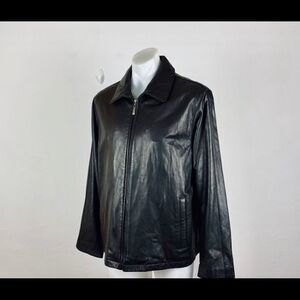 Black Brandini lamb leather men’s jacket vintage